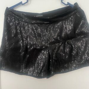 Express Black Sequin High Waist Shorts
